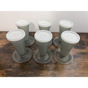 Tupperware Parfait Sundae Dessert Cups Set of 6 Smoke Gray Vintage 1970s 1980s